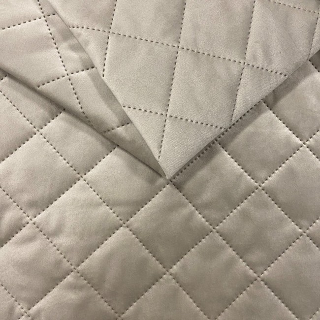 Tela para tapizar Terciopelo acolchado Diamante 5x5 - Crema