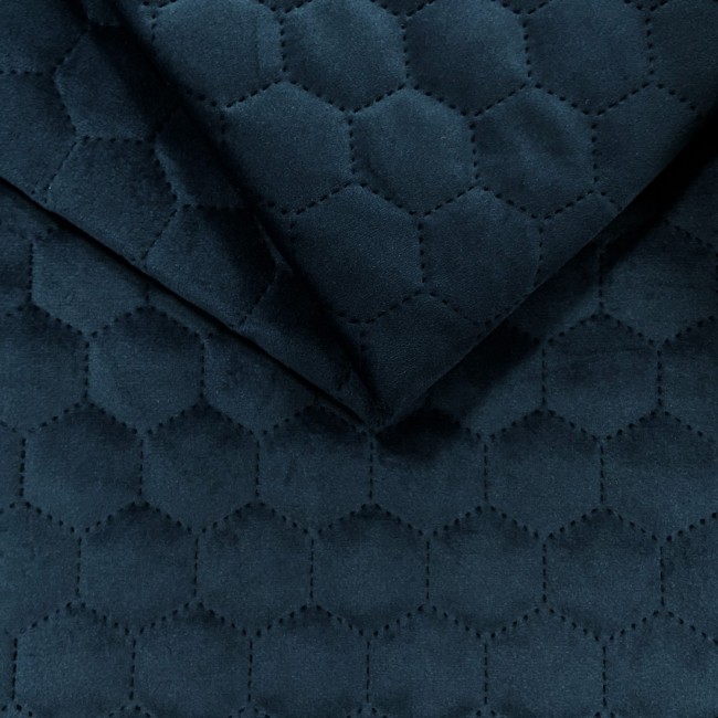 Tela para tapizar Terciopelo acolchado Hexágono - Azul marino