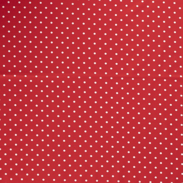 Jersey sencillo estampado - Puntos blancos sobre rojo