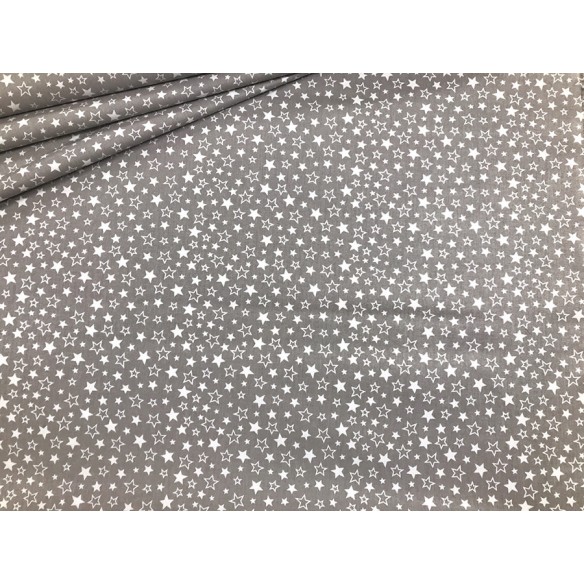 Tela de algodón - Mini estrellas Galaxy sobre gris
