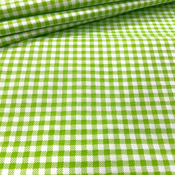 Tela de algodón - Cuadros Verde claro