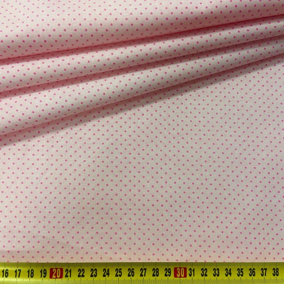 Tela de algodón - Pequeños DOT en rosa