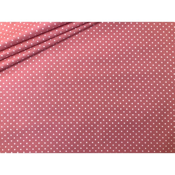 Tela de algodón - Puntos pequeños rosa sucio