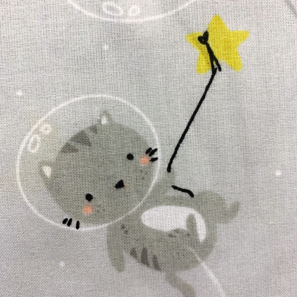 Tela de algodón - Gatos en gris espacial
