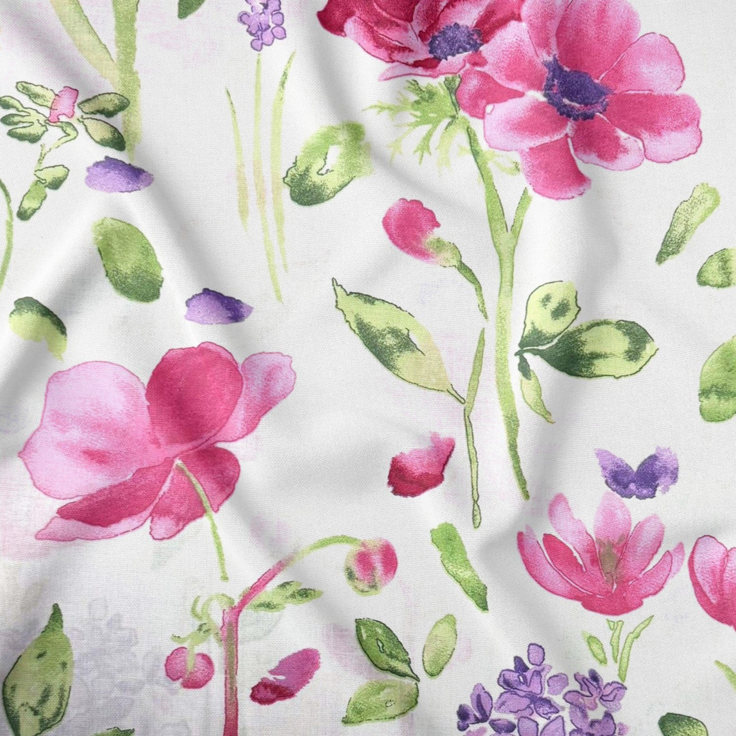 Tela de algodón - Jardín rosa violeta