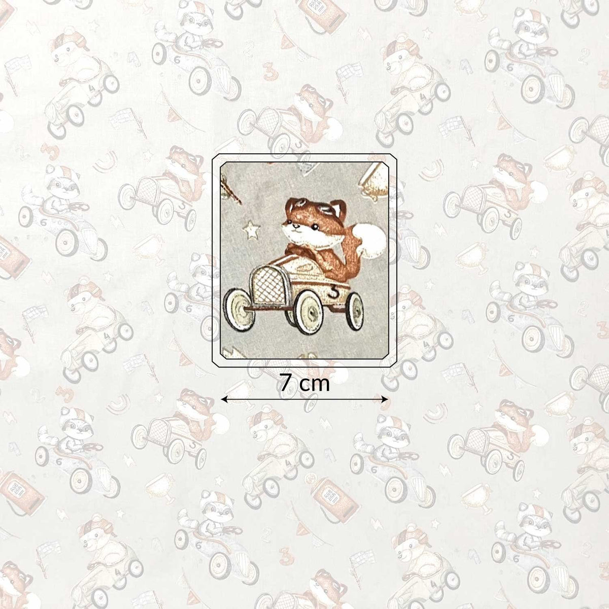 Cotton Fabric - Animals on the race