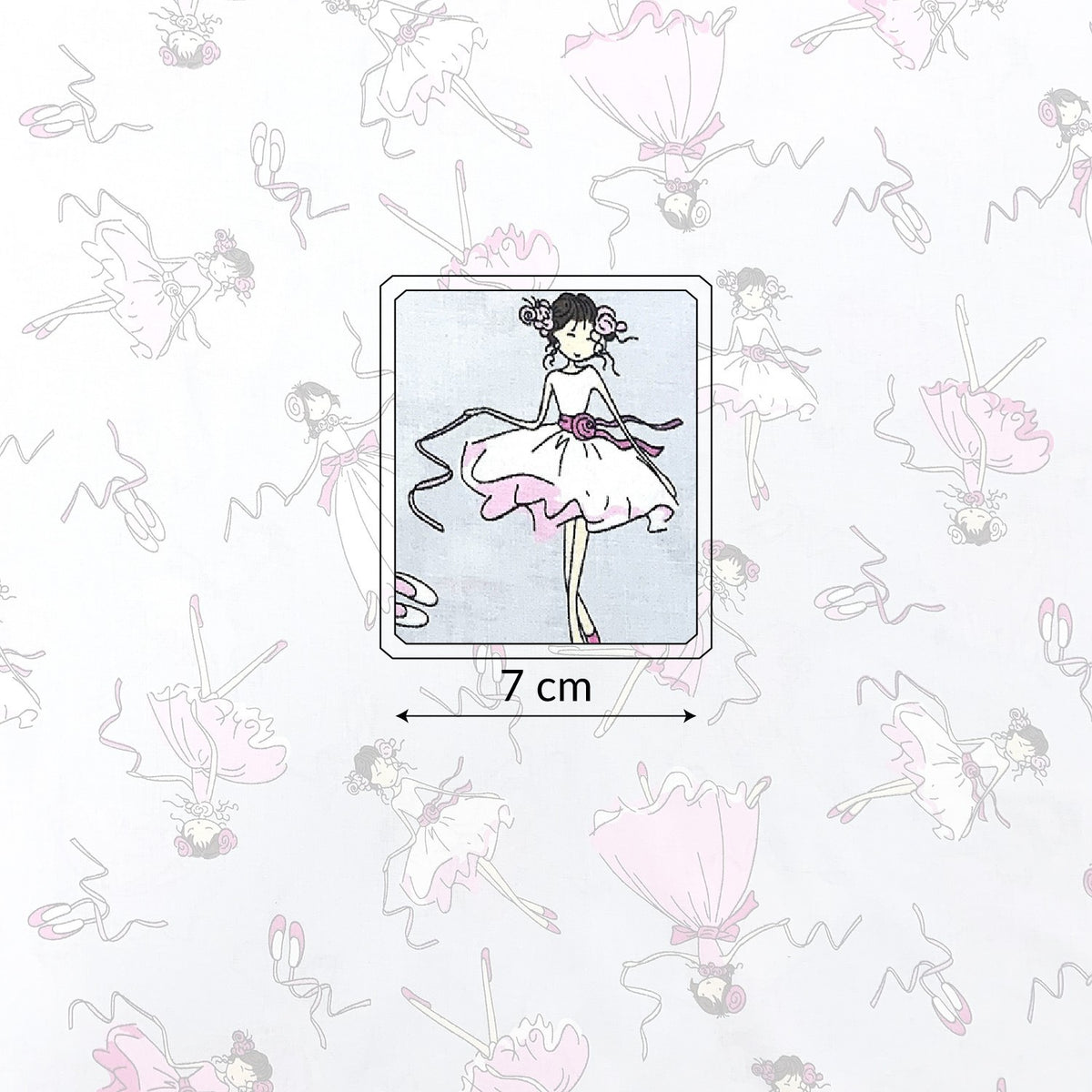 Cotton Fabric - Ballerinas Grey