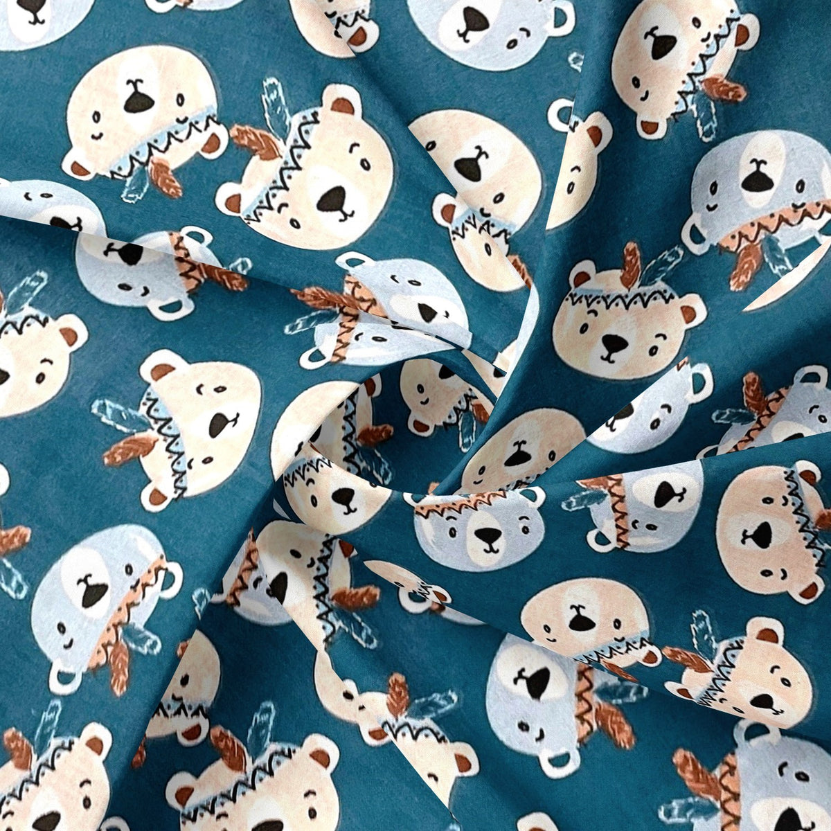 Cotton Fabric - Bears TEEPEE
