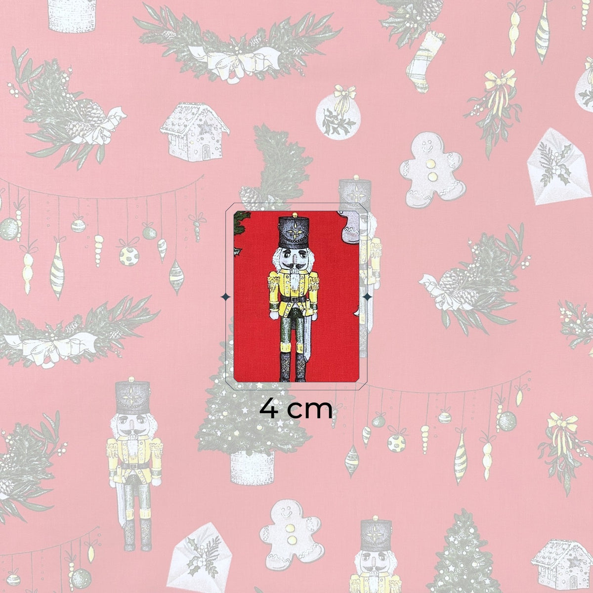 Cotton Fabric - Christmas Nutcracker, Red