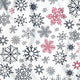 Tela de algodón - Copos de nieve navideños rojo-negro
