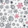 Tela de algodón - Copos de nieve navideños rojo-negro