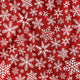 Tela de algodón - Copos de nieve navideños rojos
