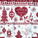 Tela de algodón - Árboles de Navidad y renos rojos sobre fondo blanco
