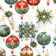 Tela de algodón - bolas decorativas blancas de Navidad