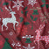 Tela de algodón - copos de nieve y renos de Navidad, rojo