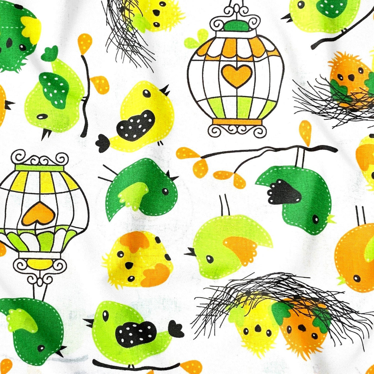Cotton Fabric - Colorful Birds