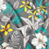 Tela de algodón - Botánica colorida, gris