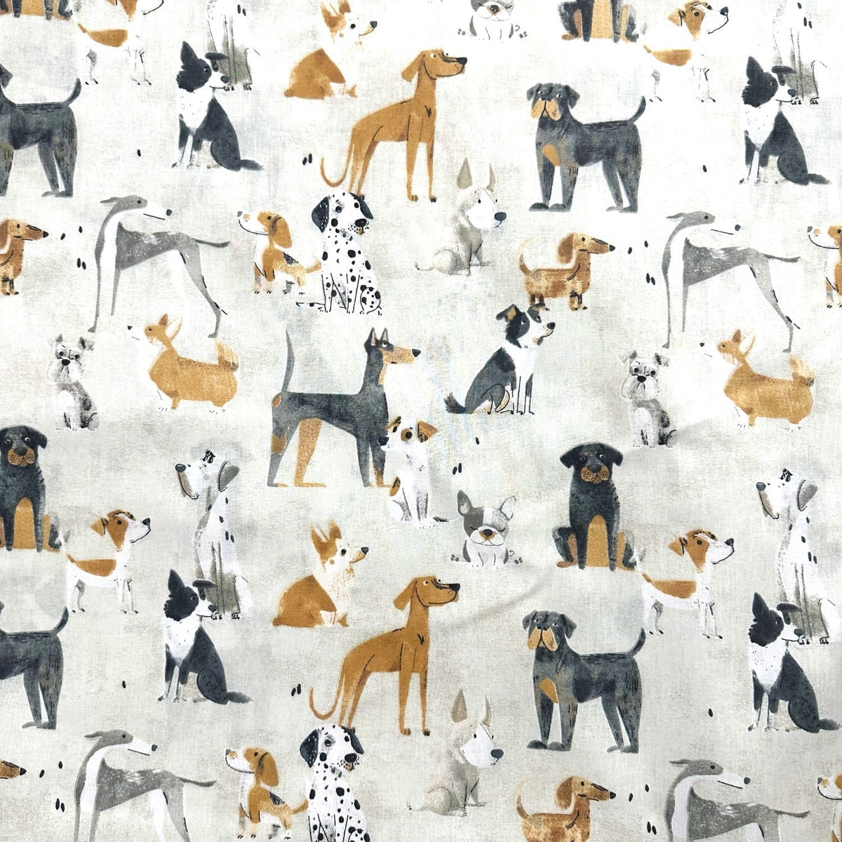 Cotton Fabric - Dog family