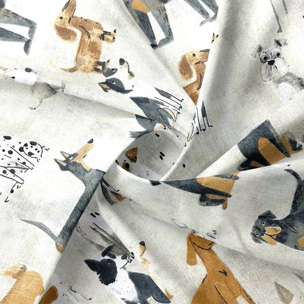 Cotton Fabric - Dog family