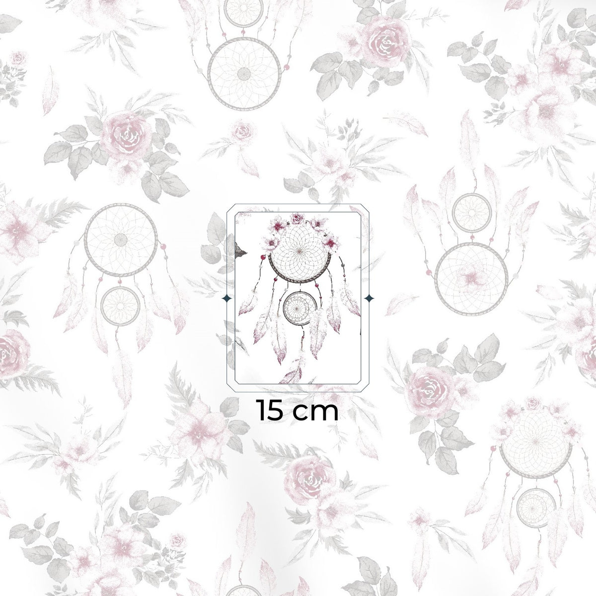 Cotton Fabric - Dream Catchers Roses Maroon