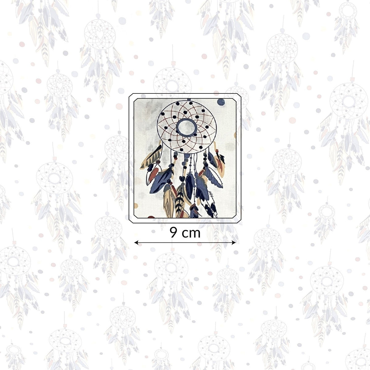 Cotton Fabric - Dream Catchers and Dots on White