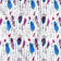 Tela de algodón - Plumas y cuentas violeta-azul
