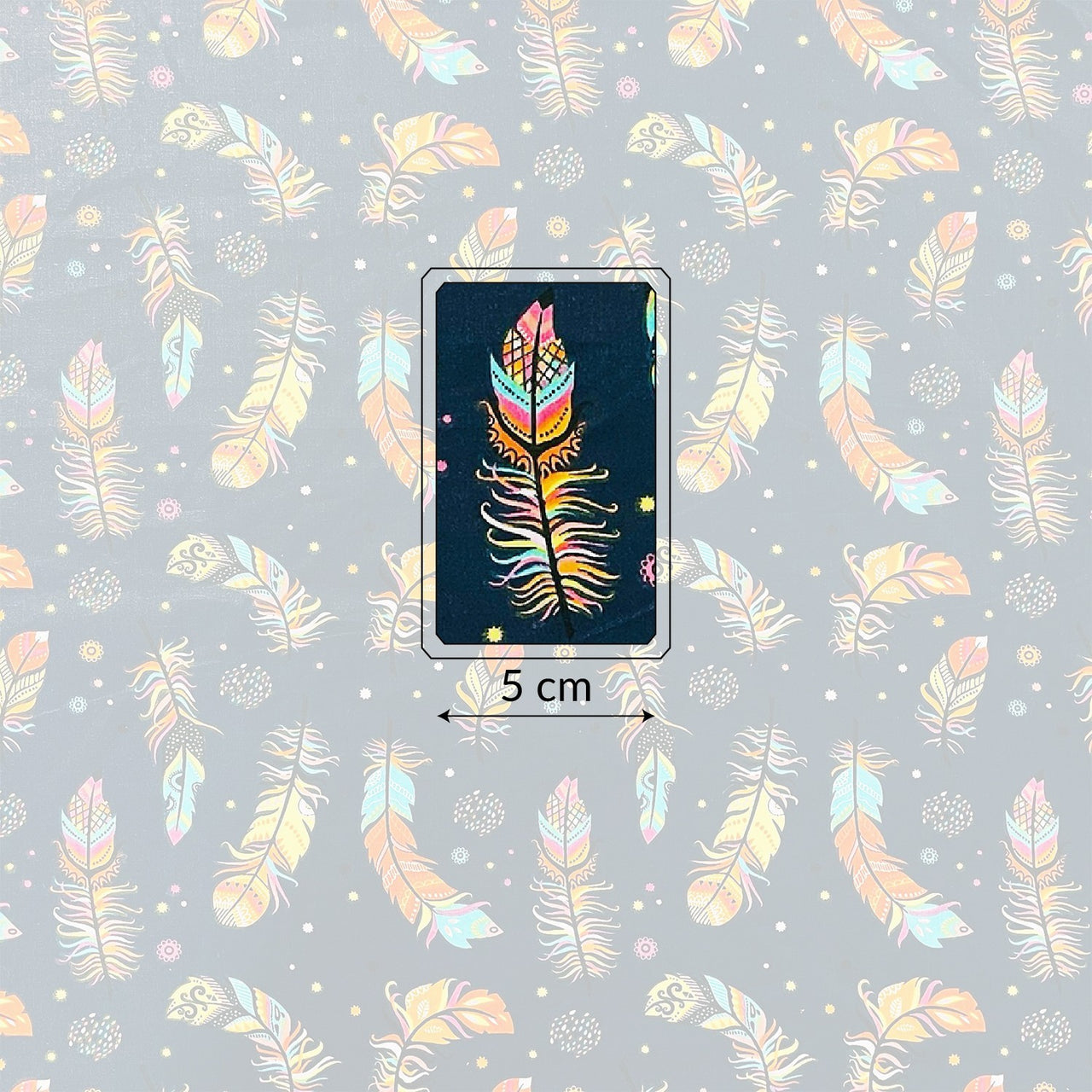 Cotton Fabric - Feathers and Rossettes Navy Blue