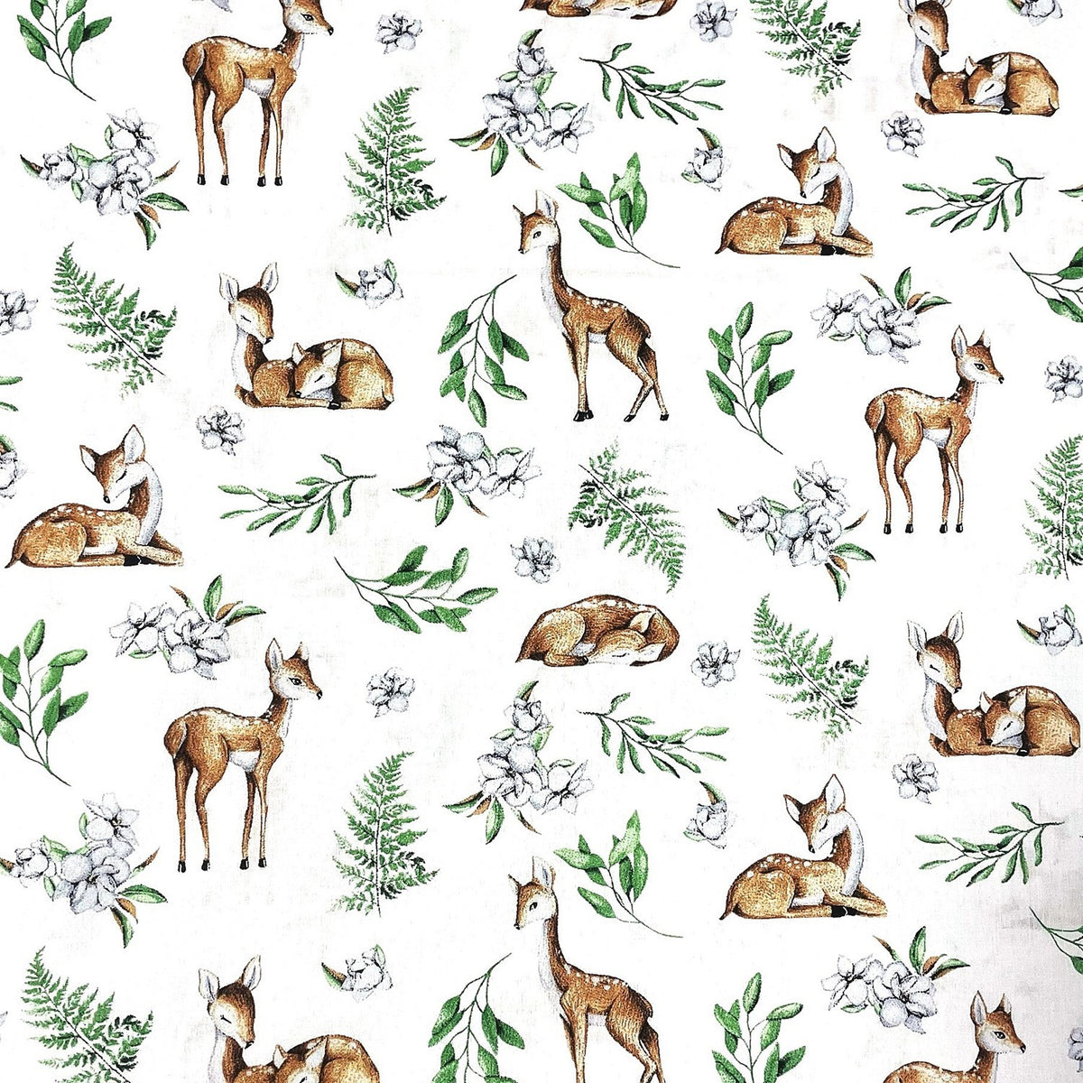 Cotton Fabric - Forest Animals Deer