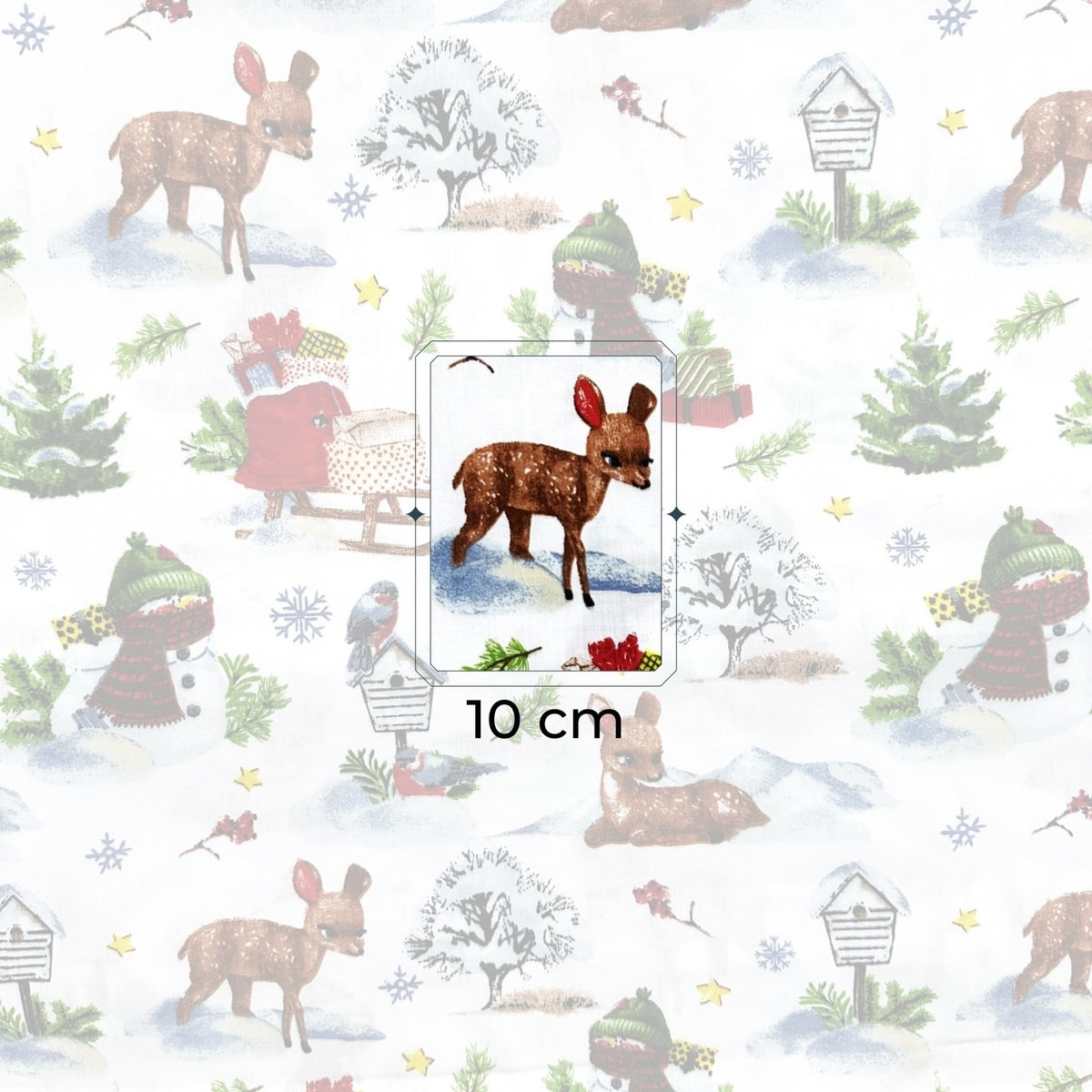 Cotton Fabric - Frozen snowman