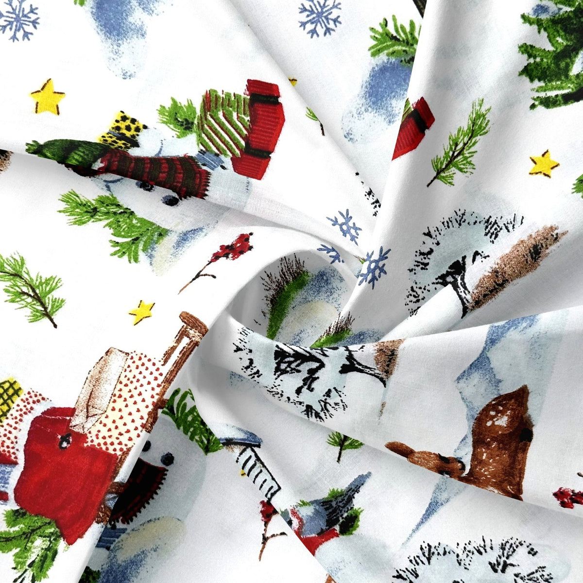 Cotton Fabric - Frozen snowman