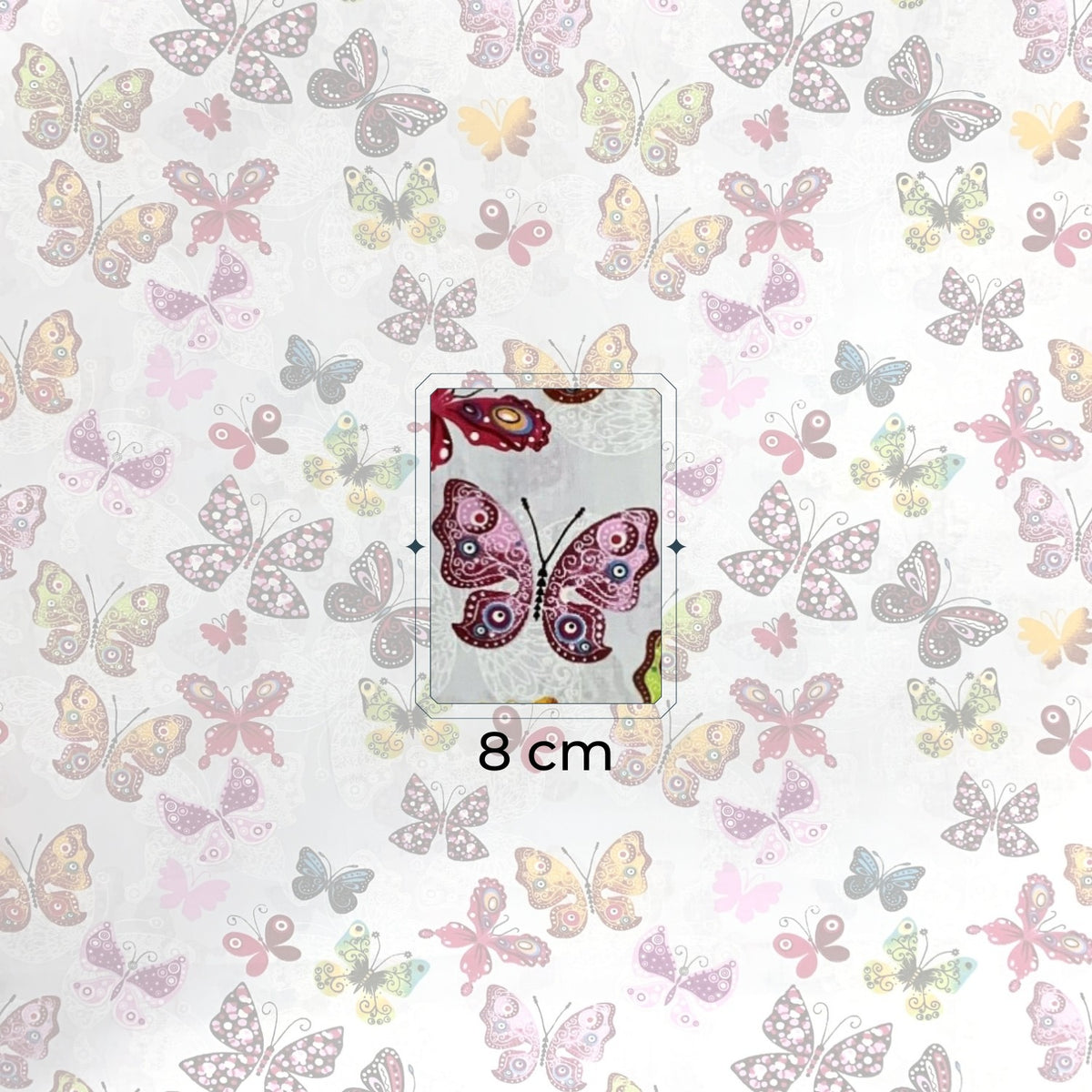 Cotton Fabric - Highland Butterflies on Grey