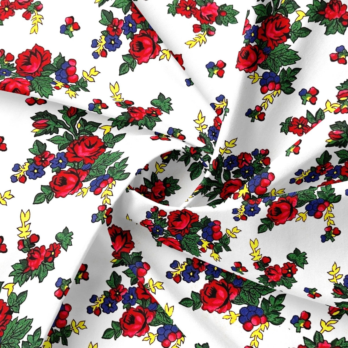 Cotton Fabric - Highland Flowers White