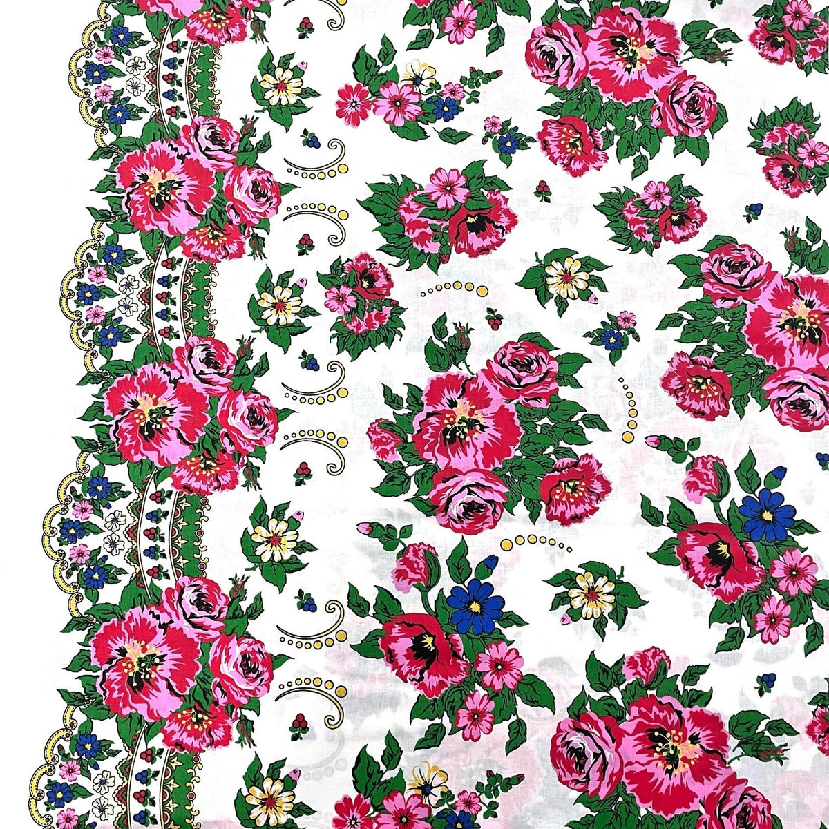 Cotton Fabric - Highland Scarf on White