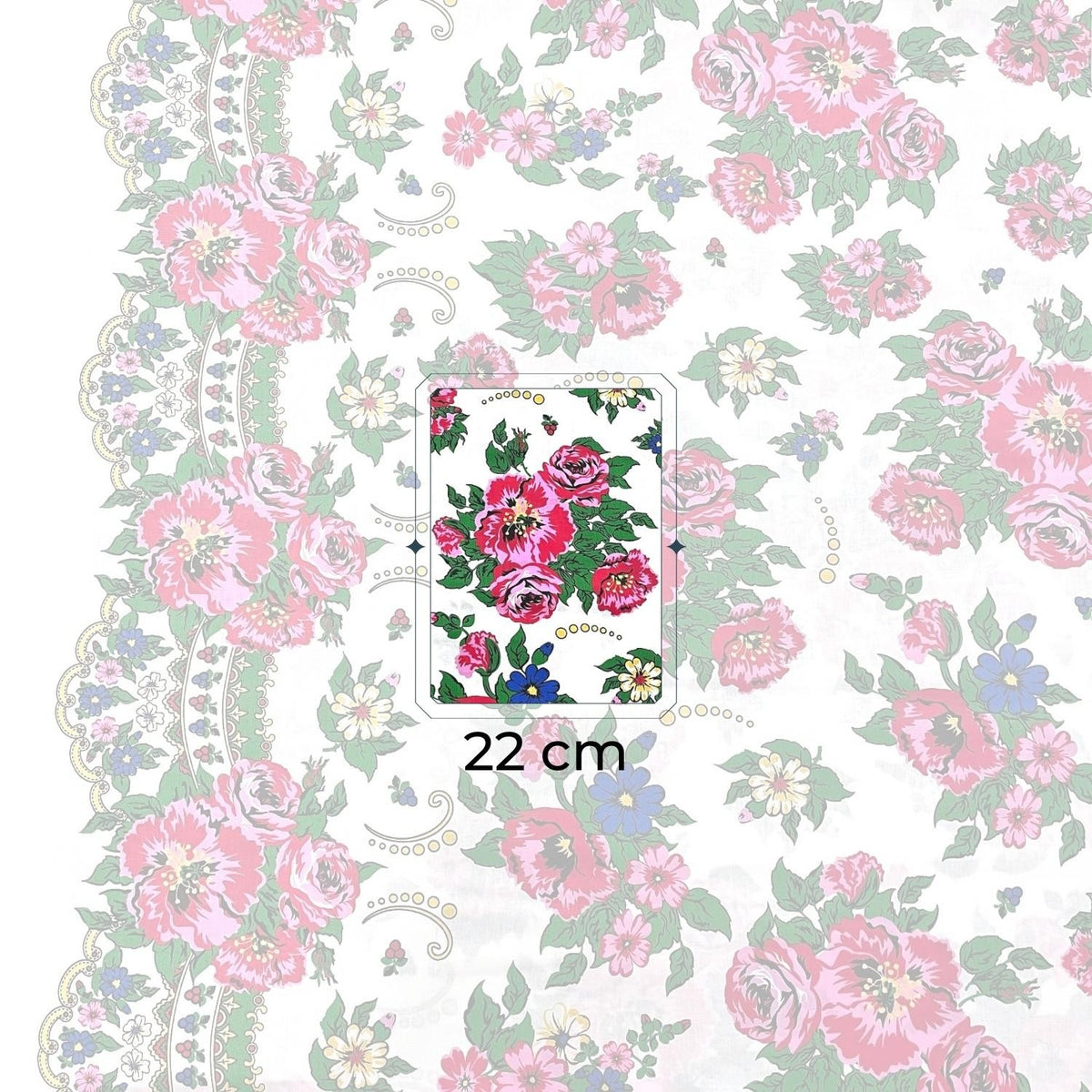 Cotton Fabric - Highland Scarf on White
