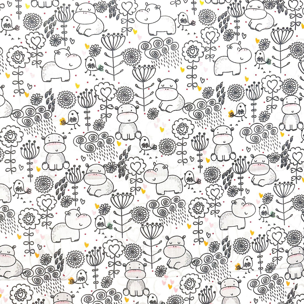 Cotton Fabric - Hippo