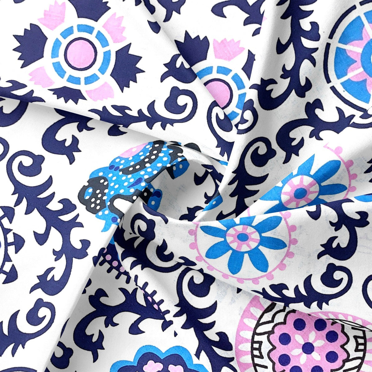 Cotton Fabric - Indian Elephant Pattern