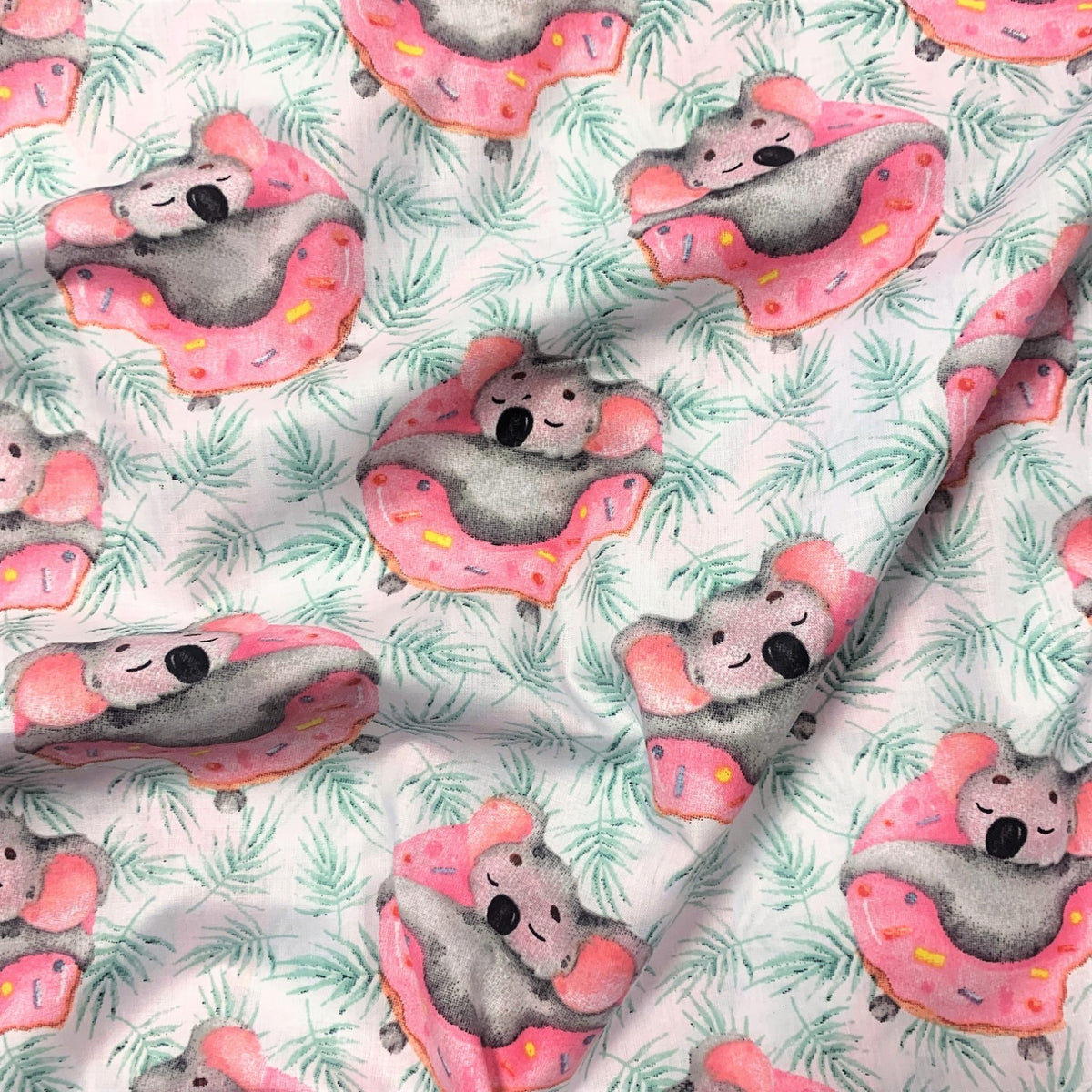 Cotton Fabric - Koala and Donut