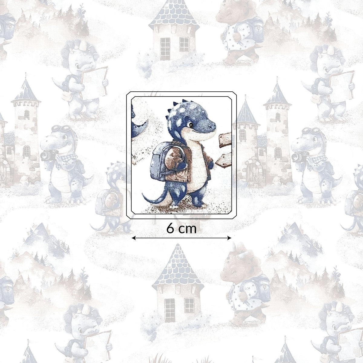 Cotton Fabric - Little Dinos on a Journey