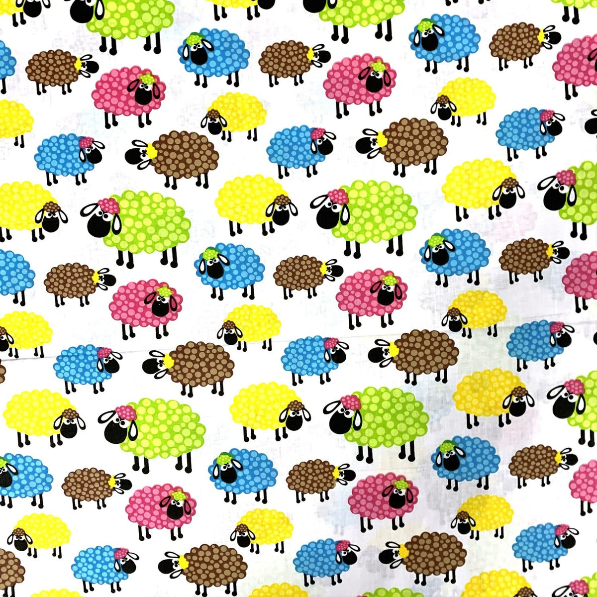 Cotton Fabric - Multicolor Sheep