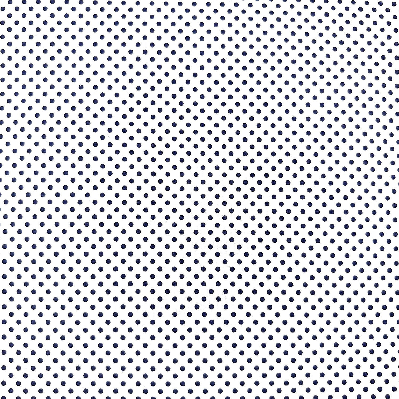 Cotton Fabric - Navy Blue Dots on White 3 mm