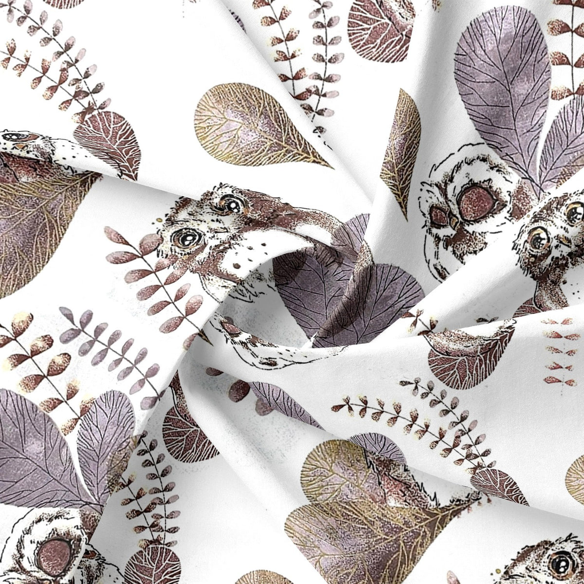 Cotton Fabric - Owls