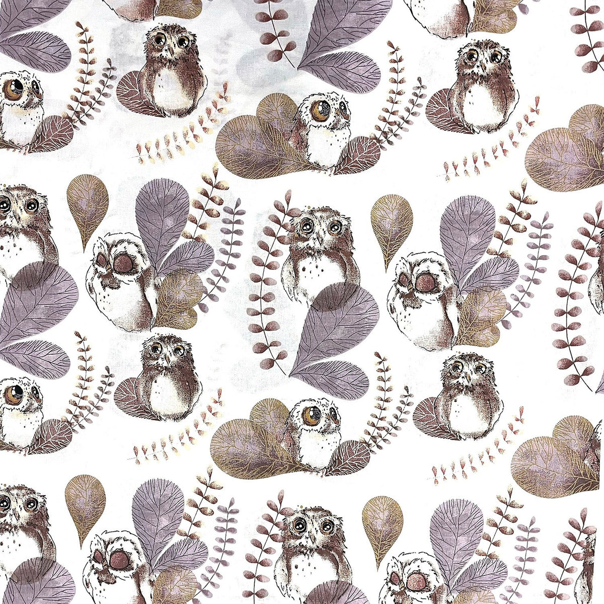 Cotton Fabric - Owls