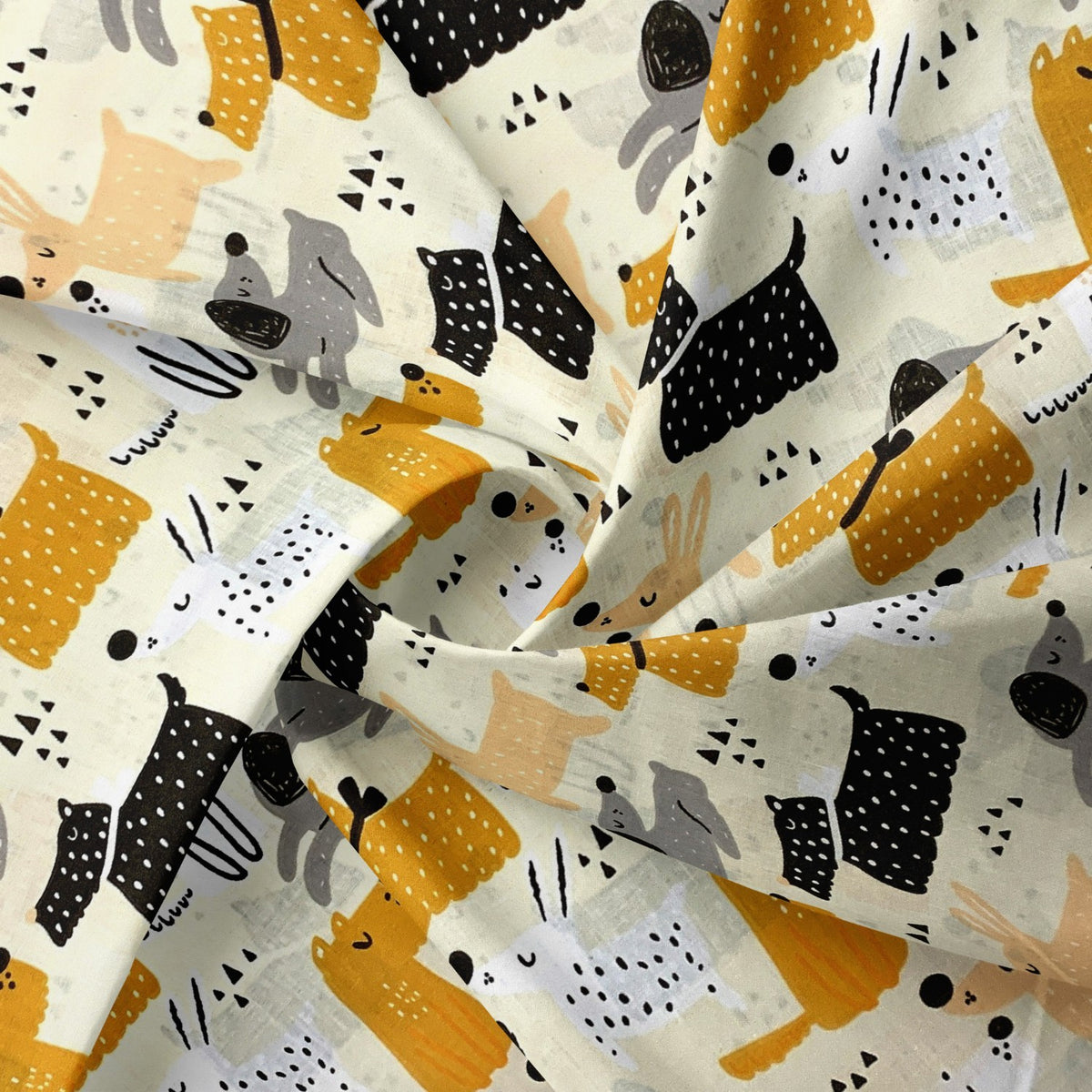 Cotton Fabric - Painted Dogs