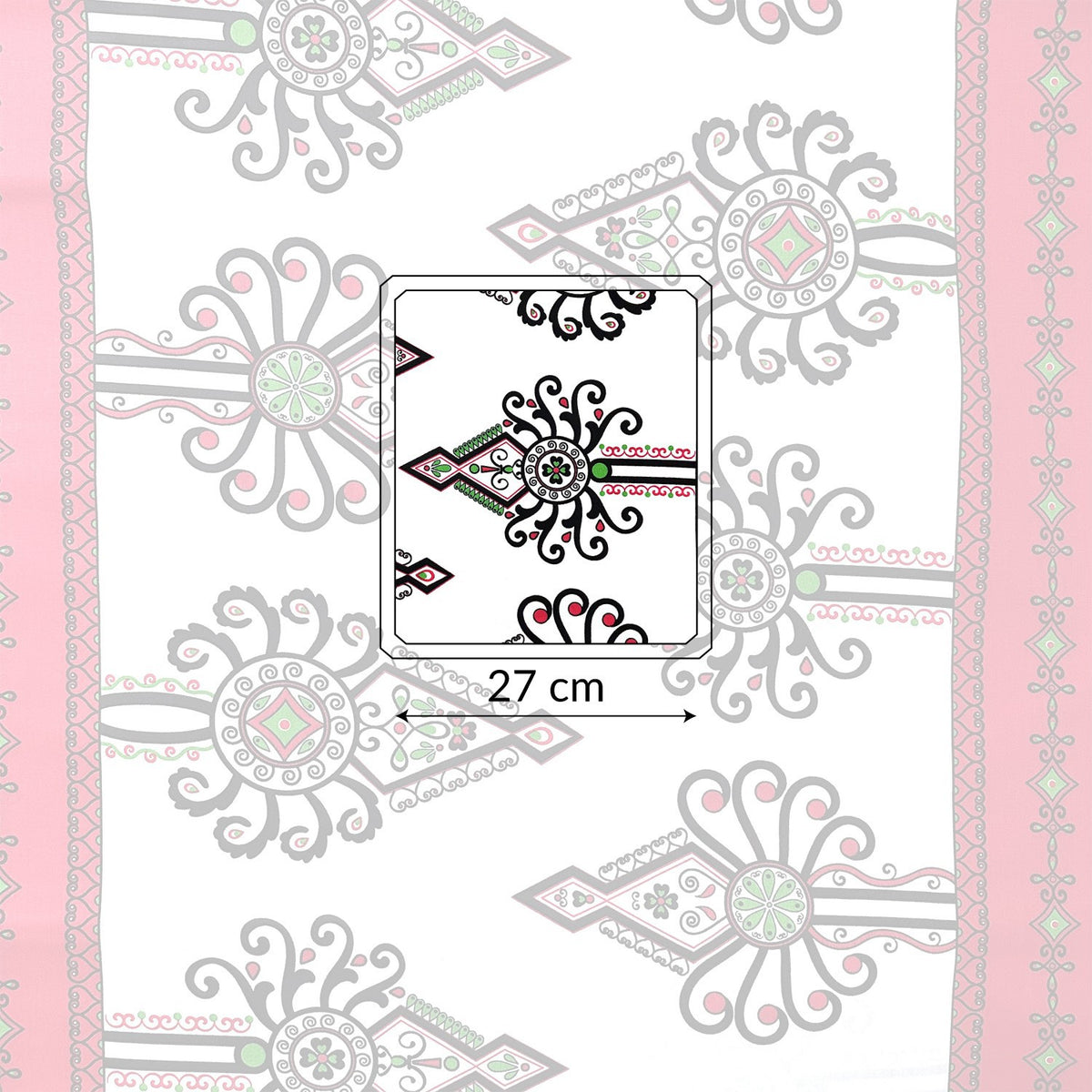 Cotton Fabric - Parzenica Highland Folklore Pattern Red