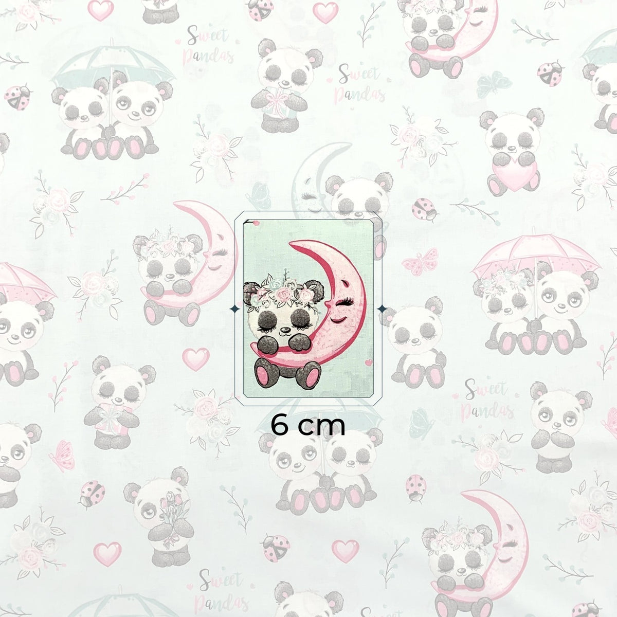 Cotton Fabric - Pastel Pandas