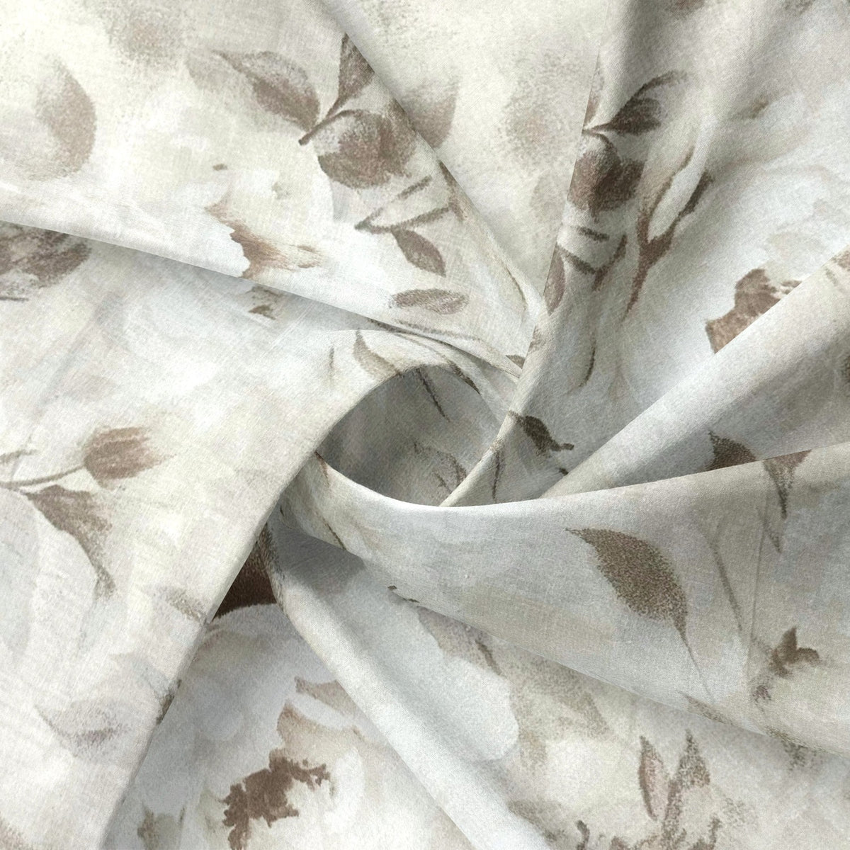 Cotton Fabric - Peony Flowers on Beige