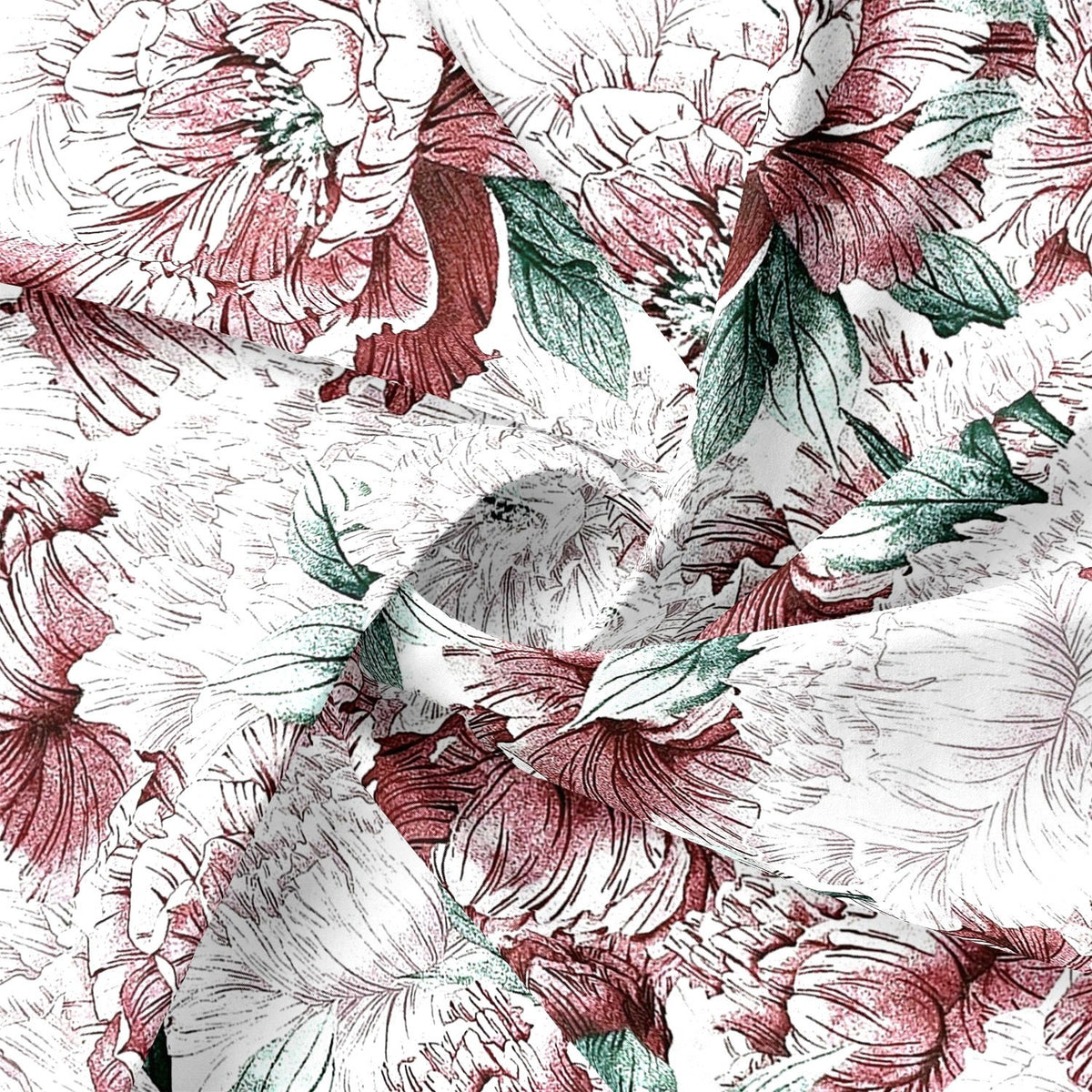 Cotton Fabric - Peony Maroon