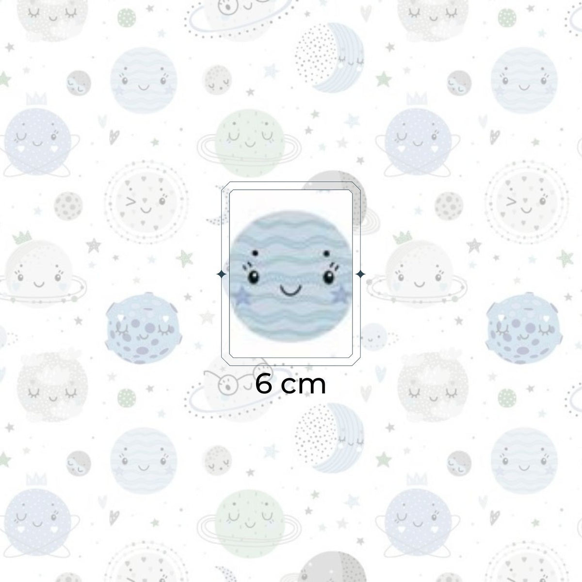 Cotton Fabric - Planets, Blue