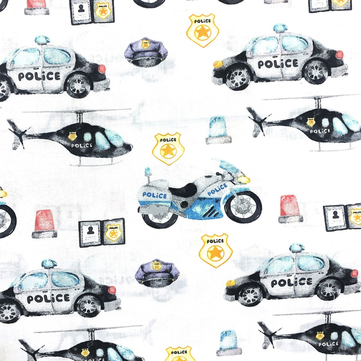 Cotton Fabric - Police