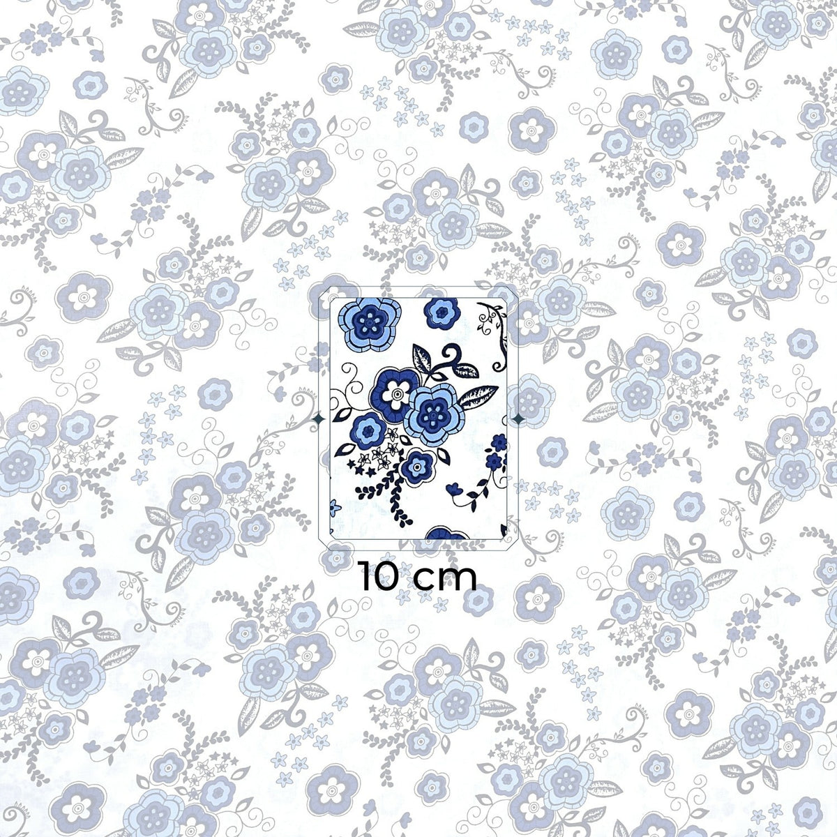 Cotton Fabric - Porcelain Flowers